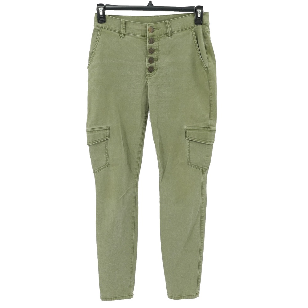 Cabi Cargo Pants SZ 6 Button Fly Skinny Retro Inspired Boho Modern Contemporary